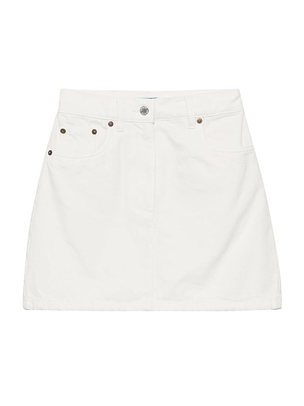 Prada Classic White Denim Miniskirt Size IT 40 / US 4